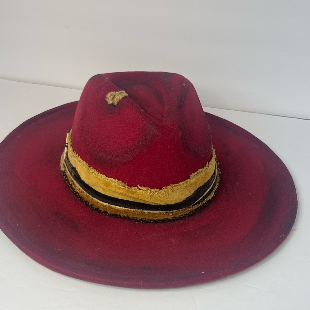 Hand Crafted Red and Yellow Hat